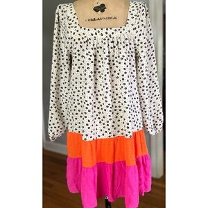 Oddi Black White Colorful Stripe Shift Dress S